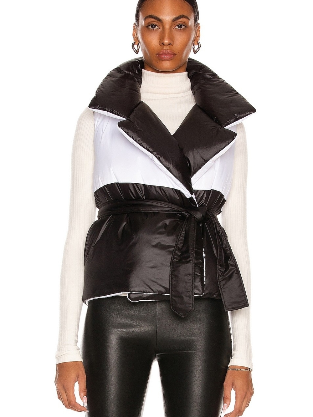 NORMA KAMALI Spliced Reversible Sleeveless Sleeping Bag Vest XS/S